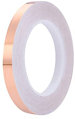 30 m Kupferfolienband, 12 mm selbstklebendes Kupferband, Buntglas-Metallband, leitfähiges Kupferband für EMI-Abschirmung, Buntglas, Handwerk, elektrische Reparaturen