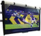 Outdoor TV Cover 86-90 inch - WITH FRONT FLAP - Weatherproof, Waterproof protection, Soft Interior, With Bottom cover - Black