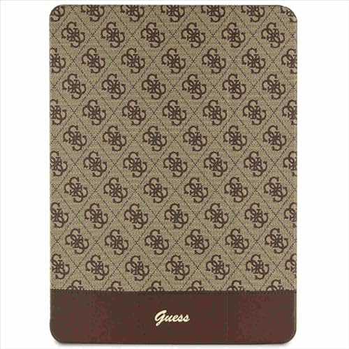 Guess GUFCP12PS4SGW Étui pour iPad Pro 12,9 Marron 4G Stripe Allover