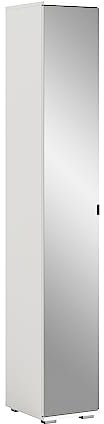 xonox.home Garderobe Prego Spiegelschrank Flurschrank mit Spiegel Spiegelstauraumschrank in weiß, ca. 30x191x37cm