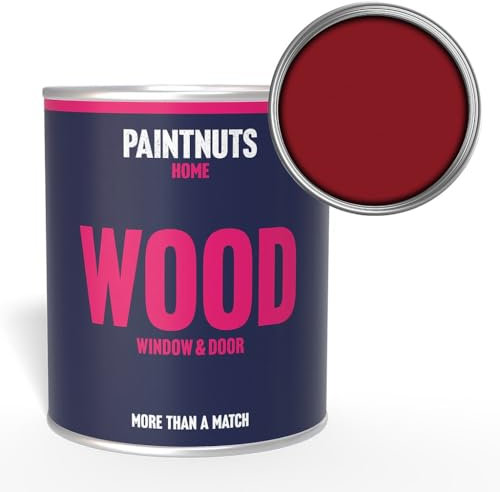 PaintNuts Wood Window & Door Paint - RAL-3003 - RUBY RED Gloss 500ml Tin
