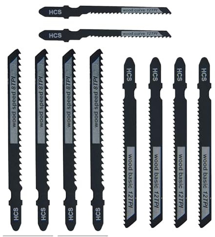 T-Shank HCS Stichsägeblatt-Set, Holzbearbeitung niedlicher schnell und sauber für Modelle Bosch DEWALT Makita usw. 10 PCS (Einheitsgröße, Set 3)