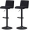 JaHECOME Samt Barhocker 2er Set Barstuhl Bistrohocker mit Rückenlehne, gepolsterter Sitzfläche höhenverstellbar 360° drehbar für Bar, Küche, Bistro, Counter, Esszimmer und Café (2, Schwarz)