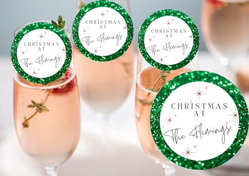 20 x 4.5cm edible Christmas champagne prosecco flute drink toppers uncut personalised 1