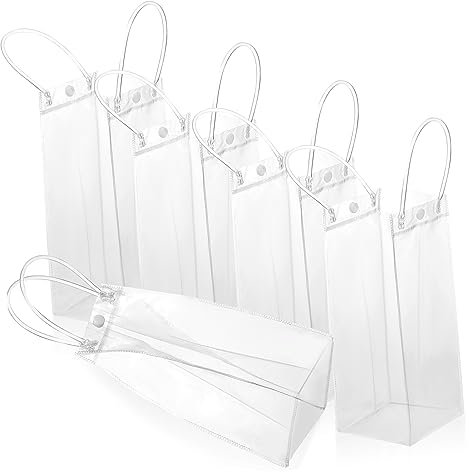 HOOTNEE 15 Pz Sacchetti Regalo Sfusi Sacchetti Sfusi Trasparenti Con Manico Trasparenti Con Manici Regalo Per Bomboniere