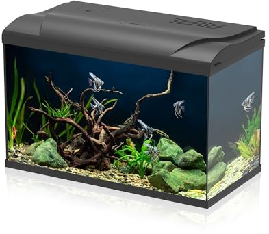 AQPET Acquario in Vetro per Pesci Tropicali Completo di Accessori Filtro Luce Simply, 60 59x30x39 cm 60 Litri