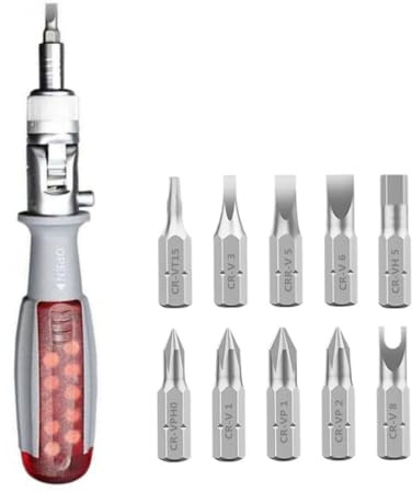 szhdxsy Upgraded Ratchet Screwdriver 10 In 1 Ratcheting Screwdriver With Multi Angle Adjustable Screwdriver 180 Degree Pivoting Adjustable Angled Screw Driver （Magnetic drill bit）