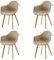 BenyLed Lot de 4 Chaise Salle à Manger, Fauteuils Scandinave de Chaise latérale Design Rétro avec Pieds en Bois de Hêtre (Brun)