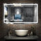Bathroom Mirror with LED Lights, 1000x800mm Illuminated Wall Mounted Vanity Mirror, Anti-fog, 3 Colors Dimmable, Memory Function, IP44, Makeup Mirror with Backlit and Front Lights for Bathroom