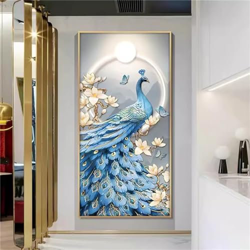 Diamond Painting Erwachsene Groß XXL 70x30cm 5D DIY Diamant Painting Bilder Schmetterling Diamond Art Painting Kits Vollbild Pfau Diamond Painting Kinder Kreuzstich Gemälde Set für Home Wand Dekor