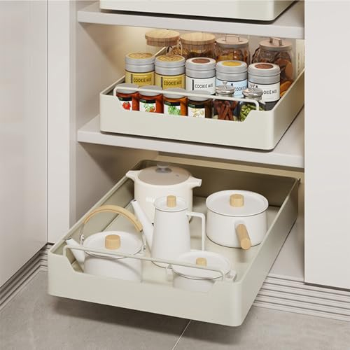 43 cm x 30 cm x 7 cm Cajones Extraibles para Cocina Cajon Telescopico Cajon Extraible Mueble Cocina no Requiere Perforación ni Clavado Requiere Adhesión Cajon Telescopico Cocina