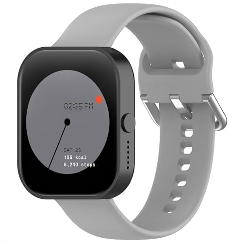 GIOPUEY Armband Kompatibel mit CMF by Nothing Watch Pro, Weiches Silikon Armband [Verschleißfest] [Atmungsaktiv] Ersatzarmband - Grey
