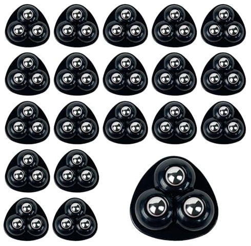 Lot de 20 roulettes à billes autocollantes à 360 ° pour machine à café - Roulettes à billes solides et autocollantes - Pour machine à café automatique - Mini roue universelle (noir)