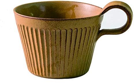 Mug Vintage en céramique tasse à café, Portable tasse de café, tasse de café personnalisée Stoneware, bureau chaud tasse d'eau, Vintage Grande tasse de thé en céramique Texture, régulière, 10 Ounce /
