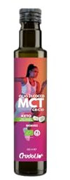 CRUDOLIO Huile de coco liquide MCT C8-C10 biologique 250 ml. | Pure 100 % | Pressé à froid | Bouteille en verre | Vegan | Paleo | Métabolisme | Keto Idéal pour le régime cétogène | Bulletproof café