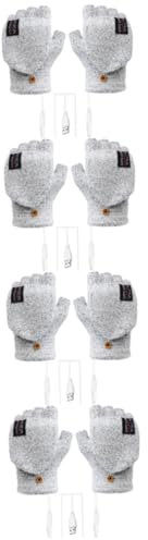 BESPORTBLE 4 Paare Handschuhe USB-betriebene Heizung Tastatur handwärmer winterhandschuh rekawiczki zimowe fingerlos wiederaufladbar thermische Fäustlinge Polyester (Polyesterfaser)