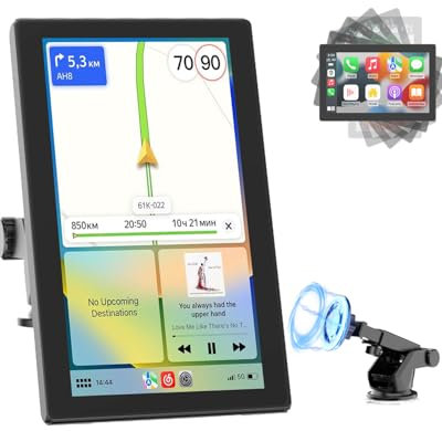 Spedal 7 CarPlay Display für A-pple CarPlay & Android Auto mit Magnethalterung, Hoch und Querformat, GPS Navigation, Spiegellink, Bluetooth, Sprachsteuerung, OTA Update Car Play