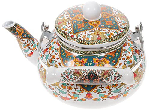 Cabilock Tetera Esmaltada Para Agua y Té Con Estrecho Mango Antivisión y Calentamiento Rápido Para Hogar y Servicio Restaurante