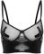 TiaoBug Damen Wetlook BH Ouvert Fishnet Schale Bra mit Einstellbare Spaghettiträgern Lack Leder Bikinioberteil Push Up Unterwäsche Crop Top Clubwear Schwarz XXL