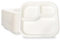 Compostable Squar White Paper Plates, 24Cm, 3 Compartments, Heavy Duty, 25-Pack | Sugarcane Bagasse Dinner Plates | Eco Friendly Biodegradable Microwave Safe Party Plates (25)