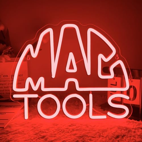 MAC Tools Garage Neon Sign for Wall Decor, Dimmable Garage LED Neon Lights USB Powered for Garage Auto Repair Workshop Bar Beer Christmas Gifts(13.3 * 11in)