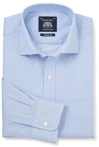 Men's Classic Fit 100% Cotton Twill Single Cuff Formal Shirt | Luxury, Premium Quality, Long Sleeve, Dress Shirt, Formalwear