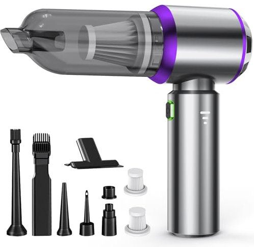 NVKHG Aspirabriciole Senza Fili, 18000Pa Aspirapolvere Auto Portatile, Aspiratore e Soffiatore con Motore Brushless, Mini Aspirapolvere Potente per Auto Casa Ufficio Peli di Domestici
