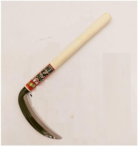 LI JIN Faucille demi-lune 180 mm, acier au carbone, longueur totale 33 cm, longueur de lame 18 cm, poids 100 g, idéal pour le jardinage et la coupe des mauvaises herbes n° 2318