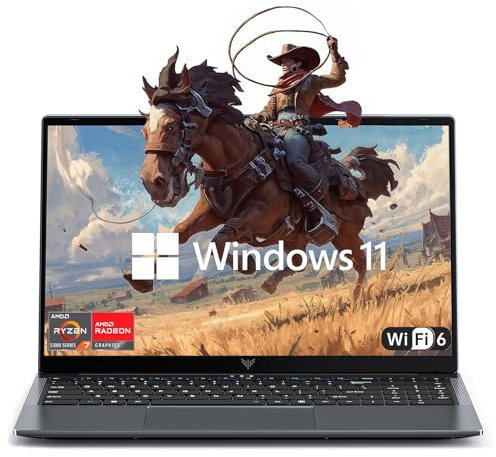 ACEMAGIC Laptop para juegos de 15.6 pulgadas AMD Ryzen-7 5700U, portátil tradicional de 16 GB DDR4 512 GB NVMe SSD AMD Laptops WiFi 6 entrada numérica HDMI tipo C 3.5 mm Audio Webcam USB3.2 Portátiles
