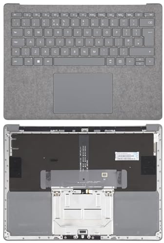 KXPASUKOJX for Microsoft Surface Laptop 3/4 / 5 13.5 inch UK Keyboard with C Shell/Touch Board (Grey)