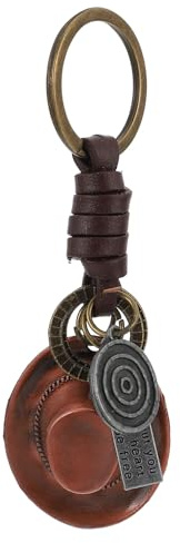 VANZACK 4 Retro Cowboyhut Schlüsselanhänger aus Langlebiger Kreativer und Modischer Schlüsselring Praktisches Accessoire für Autoschlüssel Taschen und Rucksäcke für Western Fans