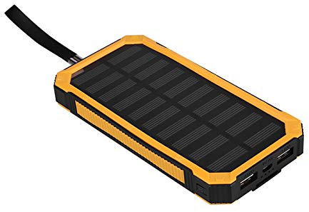 ANGGREK 20000mAh Solar Power Bank Tragbare Powerbank Externe Batterie mit Dual USB Ports für Sport Reisen und Outdoor Aktivitäten (Yellow)
