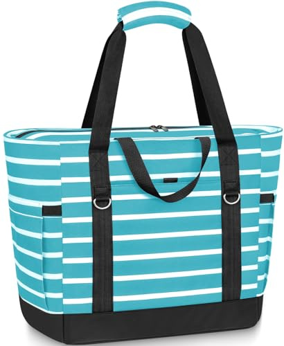 LUROON Borsa Mare Donna Grande XXL, Borsa Spiaggia Famiglia Impermeabile con Cerniera, Pieghevole e Leggera Borse Tracolla Donna per Shopping Viaggio Campeggio