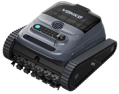 VONKO W10 Robot Piscine sans Fil, Aspirateur Piscine avec Navigation IA, Nettoyage Fond/Parois/Ligne d’Eau, 180 Min d’Autonomie, pour Piscines Jusqu’à 200 m², Bleu Roi