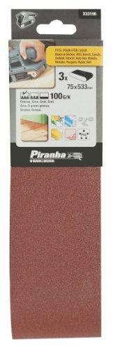 BLACK+DECKER X33196-XJ Nastri Abrasivi, 75 x 533 mm, Grana 100, 3 Pezzi