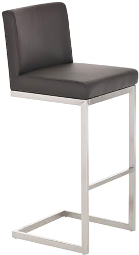 CLP Barhocker Paros I Freischwinger Barstuhl I Kunstleder-Bezug I Edelstahl-Gestell, Farbe:braun