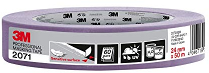 3M Pro 2071B 3M Cinta de enmascarar Profesional 2071, para Superficies delicadas, 24 mm נ50 m, 1 Rollo, Morado, 24mm