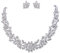 EVER FAITH® österreichischen Kristal Blume Blatt Hochzeit Schmuck-Set klar Silber-Ton