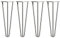 The Hairpin Leg Co. 4X Haarnadel-Tischbeine: Doppel-Schweiß Stahl, Schrauben, Anleitung, Schutzfüße. Klassischer 10mm 3 Stangen Stil. 35cm Rohstahl