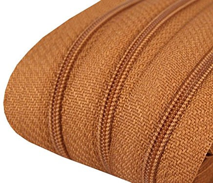 Schnoschi 2 m endlos Reißverschluss Rostbraun 3mm Laufschiene + 5 Zipper