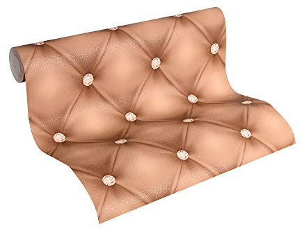 A.S. Création Vliestapete Hermitage 10 Tapete Leder Optik 10,05 m x 0,53 m braun creme metallic Made in Germany 341443 34144-3