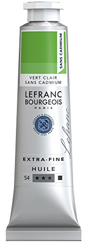 Lefranc Bourgeois Extra-Fine Oil Paint, Artists Quality, Cadmium-Free Green Light, 40ml Tube