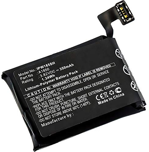 subtel, Batteria per Smartwatch e Braccialetto Fitness Compatibile con Apple Watch 3 (A1859), Watch 3-42mm, Watch 2-38mm (350mAh, 3.82V) Batteria di Ricambio A1850