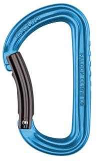 Ocun Falcon Bent Blau-Grau - Geriffelter Stabiler D-Karabiner, Größe One Size - Farbe Blue - Anthracite