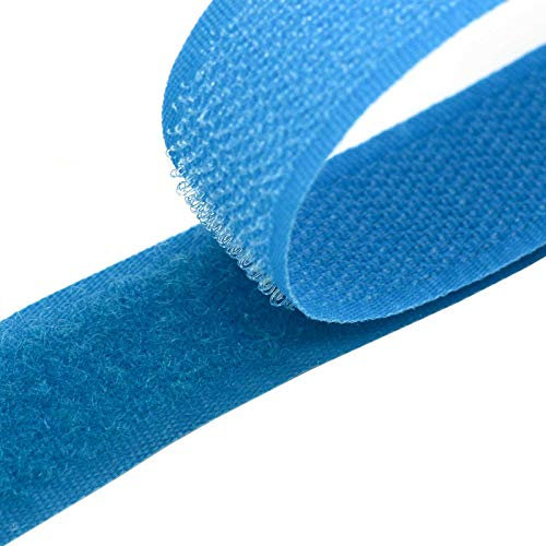 25m Klettband zum Nähen 20mm Flausch- & Hakenband 50 Farben Klettverschluss, Größe:20mm, Gurtband:144 blau