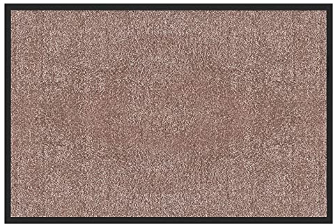 etm Hochwertige Fußmatte | schadstoffgeprüft | bewährte Eingangsmatte in Gewerbe & Haushalt | Schmutzfangmatte mit Top-Reinigungswirkung | Sauberlaufmatte waschbar & rutschfest (60x90 cm, Beige-Rosé)
