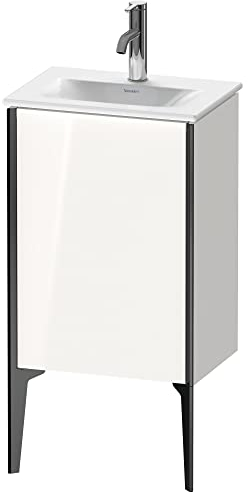 Duravit XViu 4068 Waschtischunterbau stehend, 1 Tür Anschlag Links, für Waschtisch Viu 073345, 430x310 mm, Farbe (Front/Korpus): schwarz matt/weiß Hochglanz. - XV4068LB222