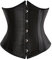 Grebrafan Damen Unterbrust Corsage Satin Shaper Korsett Grosse Grösse (EUR(32-34) S,Schwarz)