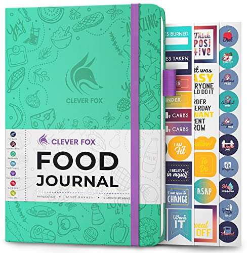 Clever Fox Lebensmittel Journal - Tägliches Ernährungstagebuch zur Verfolgung der Kalorien, Einhaltung einer gesunden Ernährung & Erreichen von Gewichtsverlustzielen - Türkis