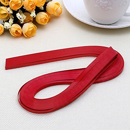 LDA Holen Sie Sich frische 120 Streifen Quilling Papier 5 Mm Breite Volltonfarbe Origami Papier DIY Hand Handwerk Monochrome Papierstreifen 5 Mm Rot